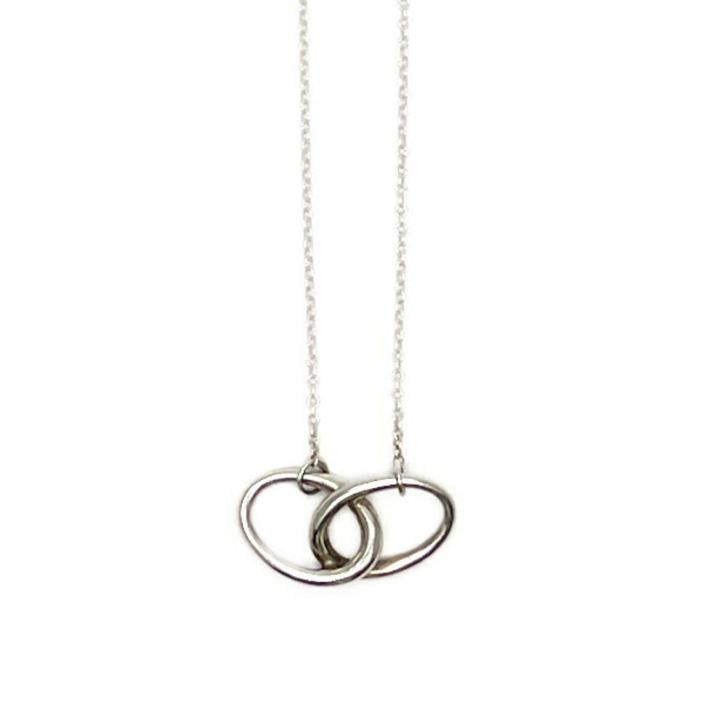 Tiffany Interlocking Double Ring Necklace Silver